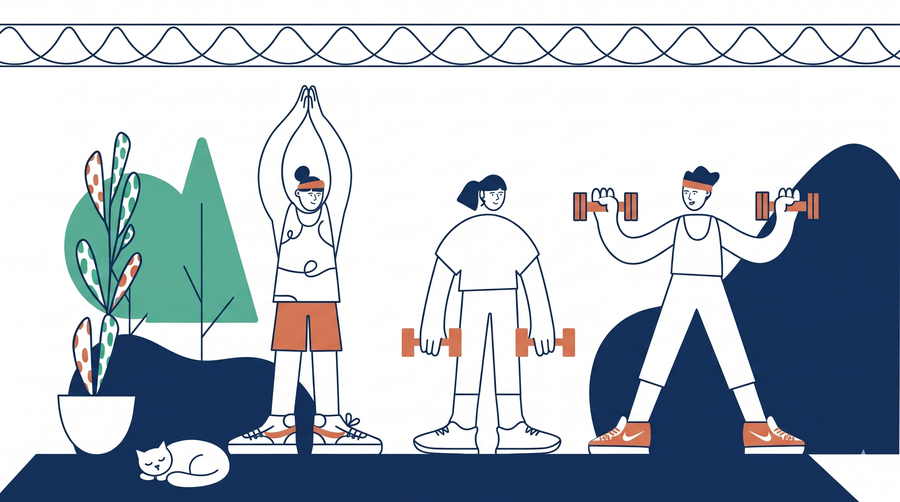 Illustration : des personnes actives et en mouvement